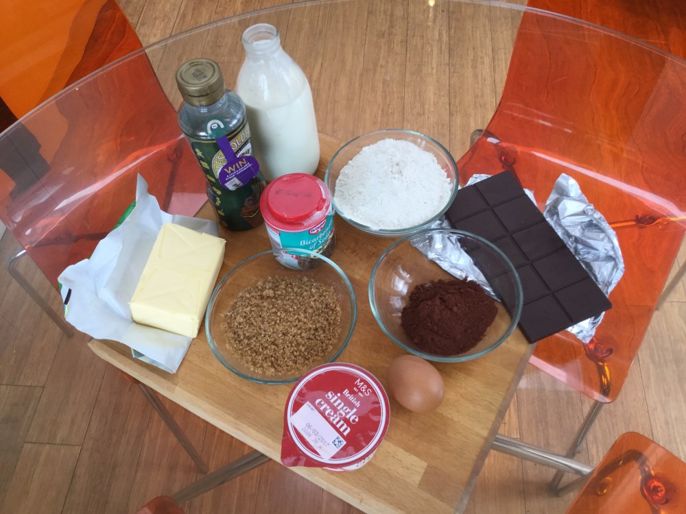 チョコレートスチームプディングの材料